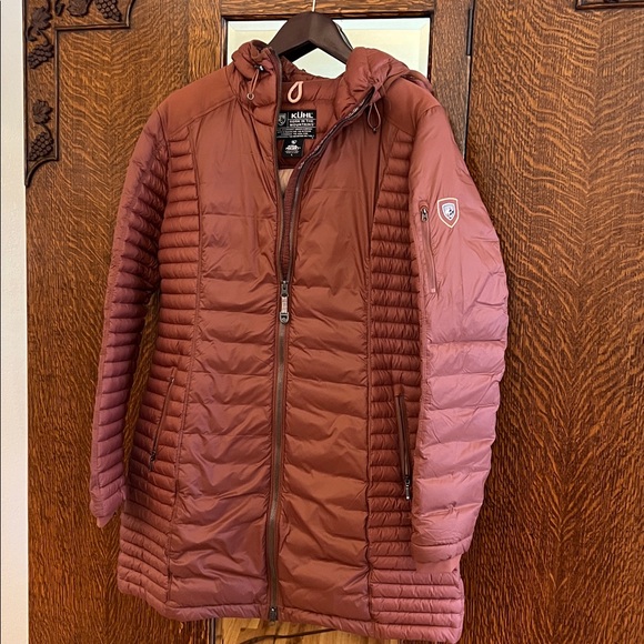 KUHL Spyfire Full Zip Goose Down Parka Hoodie Puffer WM Large Cinnamon NWOT - Picture 4 of 6